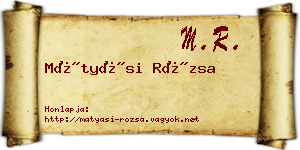 Mátyási Rózsa névjegykártya